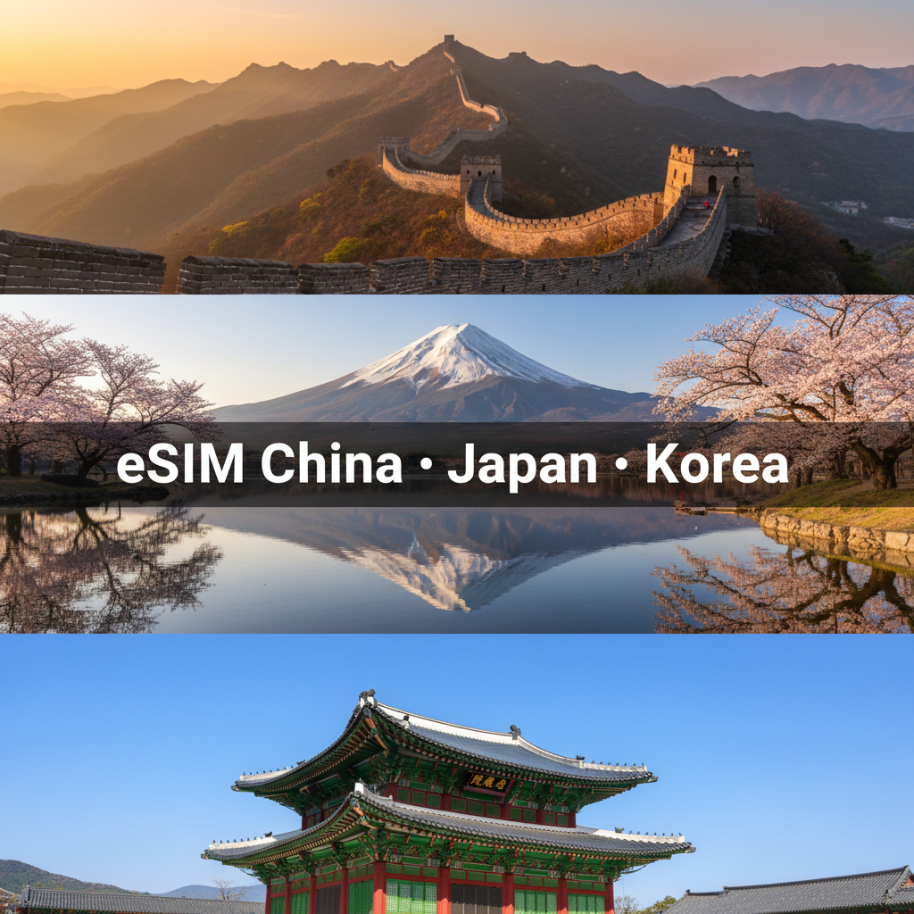 eSIM China mainland+Japan+South Korea