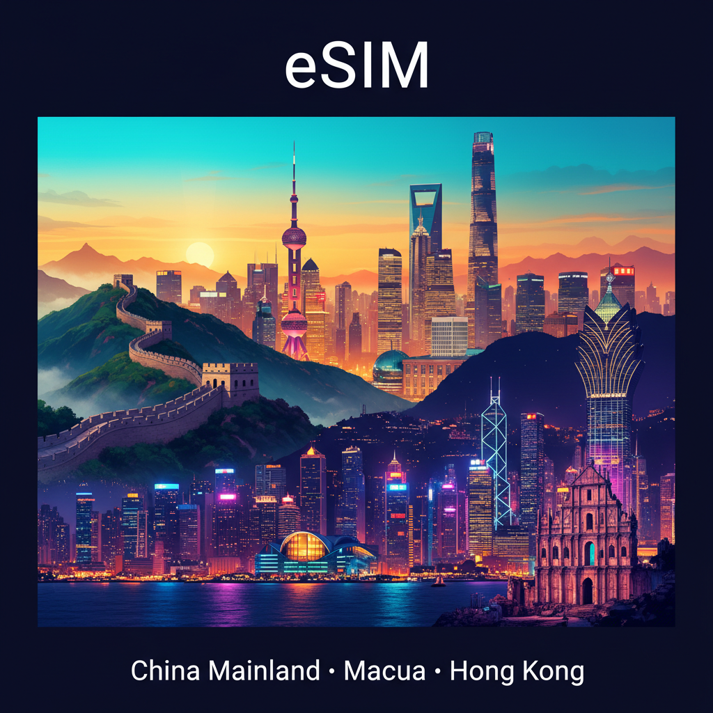 Tiongkok Daratan+Hongkong+Macau | Kode QR eSIM